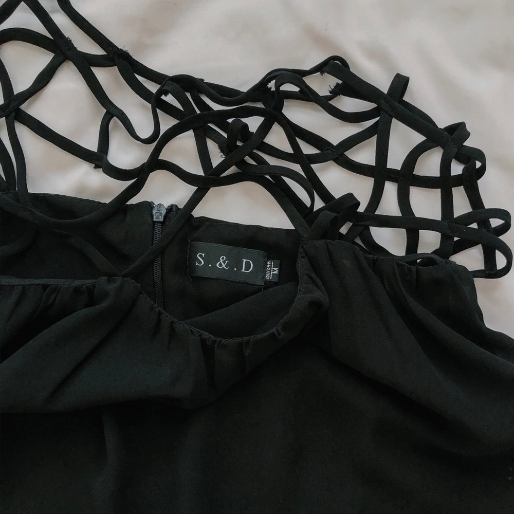 Lulu’s Strappy Little Black Dress - Picture 2 of 3